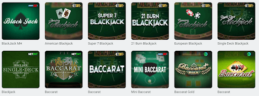 GGbet table games